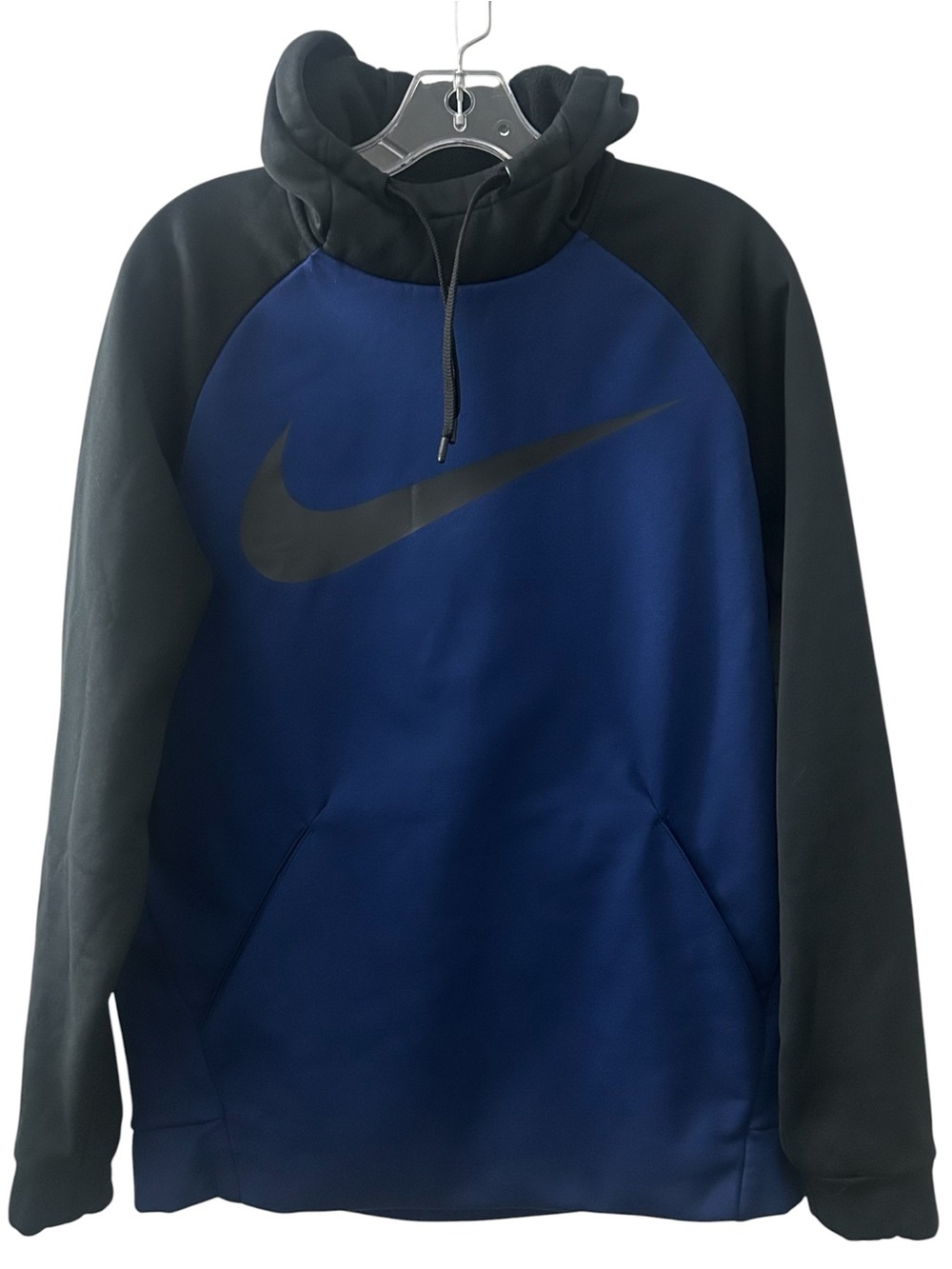 Nike Therma-Fit Pullover Hoodie Men's Medium Black/Blue Dri-Fit Long Sleeve